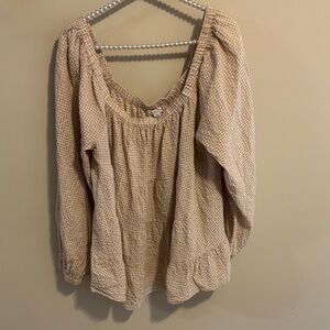 Chic soul 2x Women's Beige Gingham Top